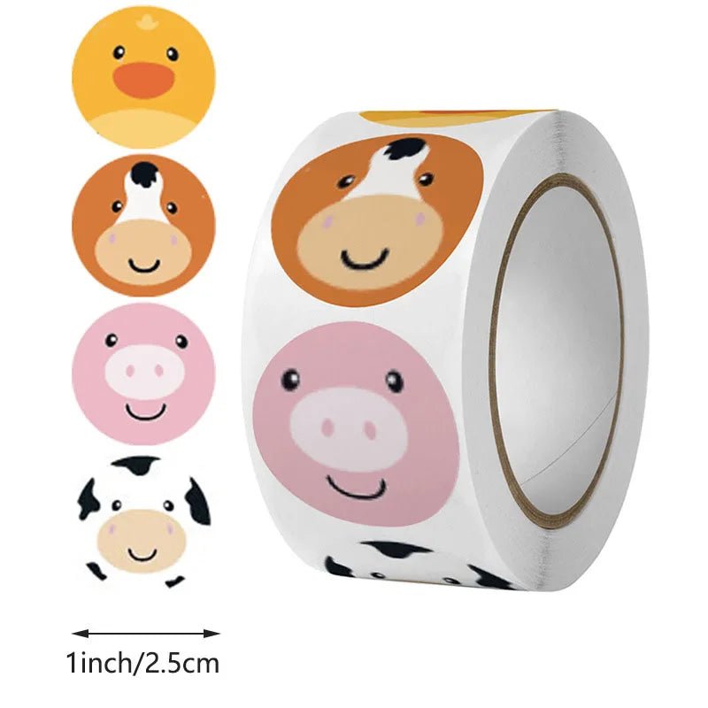 100-500pc Stickers For Children Kids Rolling Animal Roll Stickers Small Cute Toy Game Sticker Diy Gift Sealing Label Decoration - StarJam