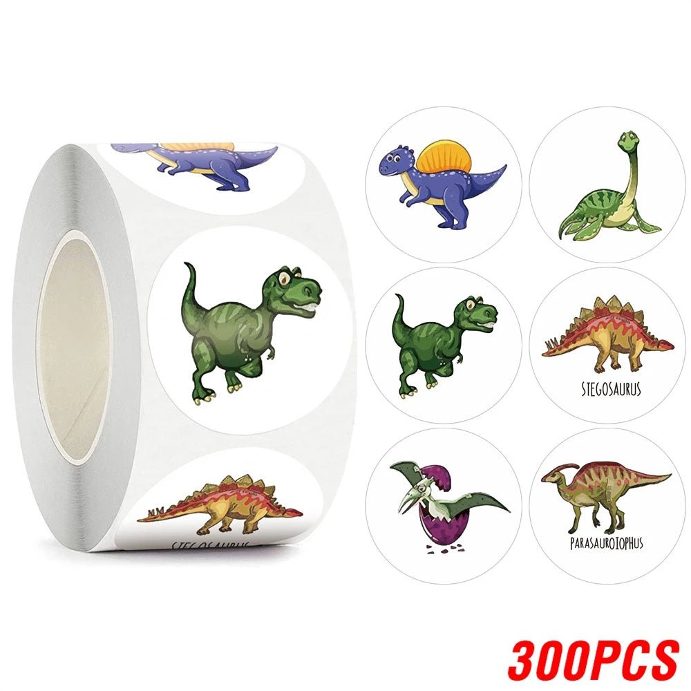 100-500pcs Children's Cartoon Stickers Little Dinosaur Pattern Kids Stationery Supplies School Teacher Supplies Reward Stickers - StarJam