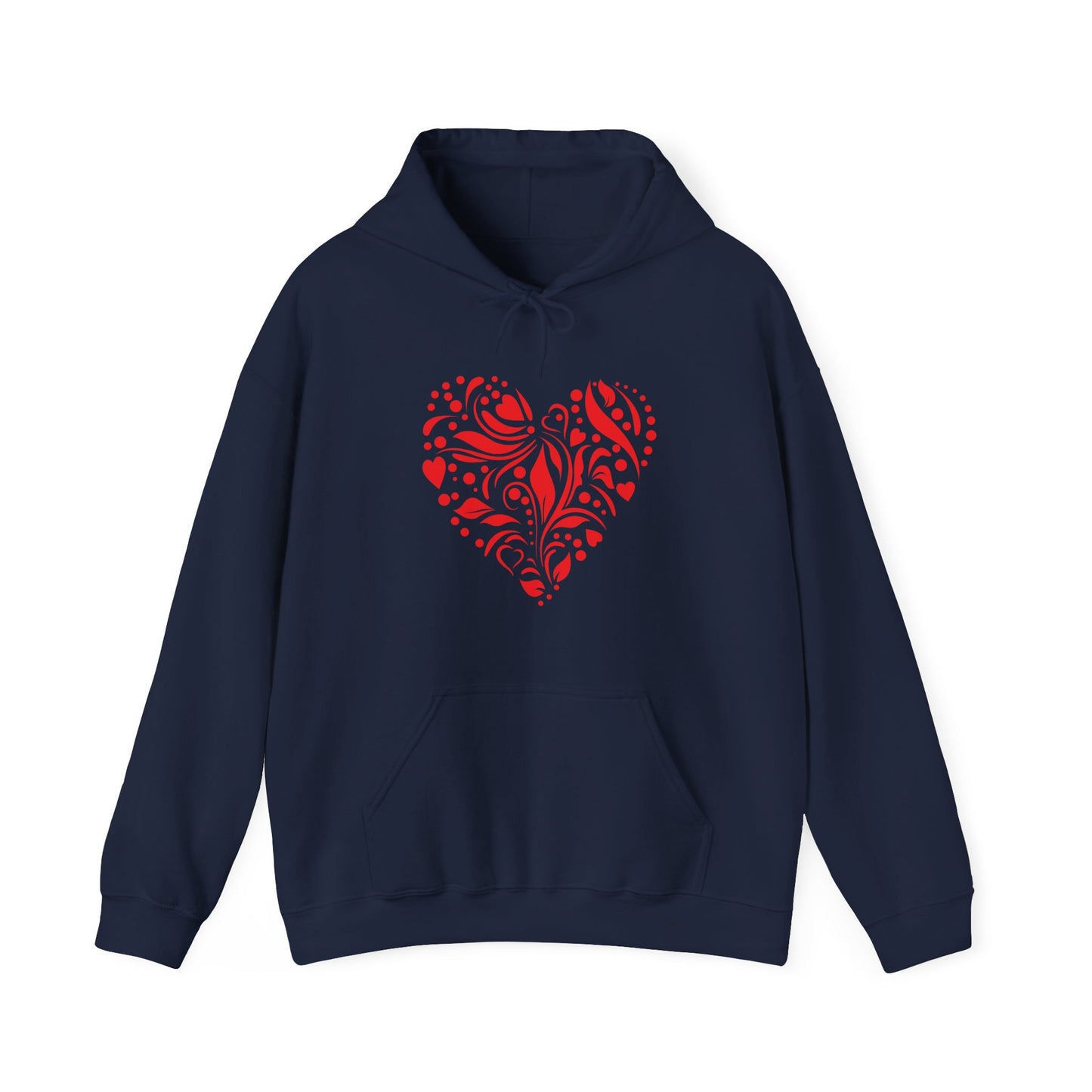 Red Flower Hearts Hoodie - Trending Love Heart Fashion Sweatshirt
