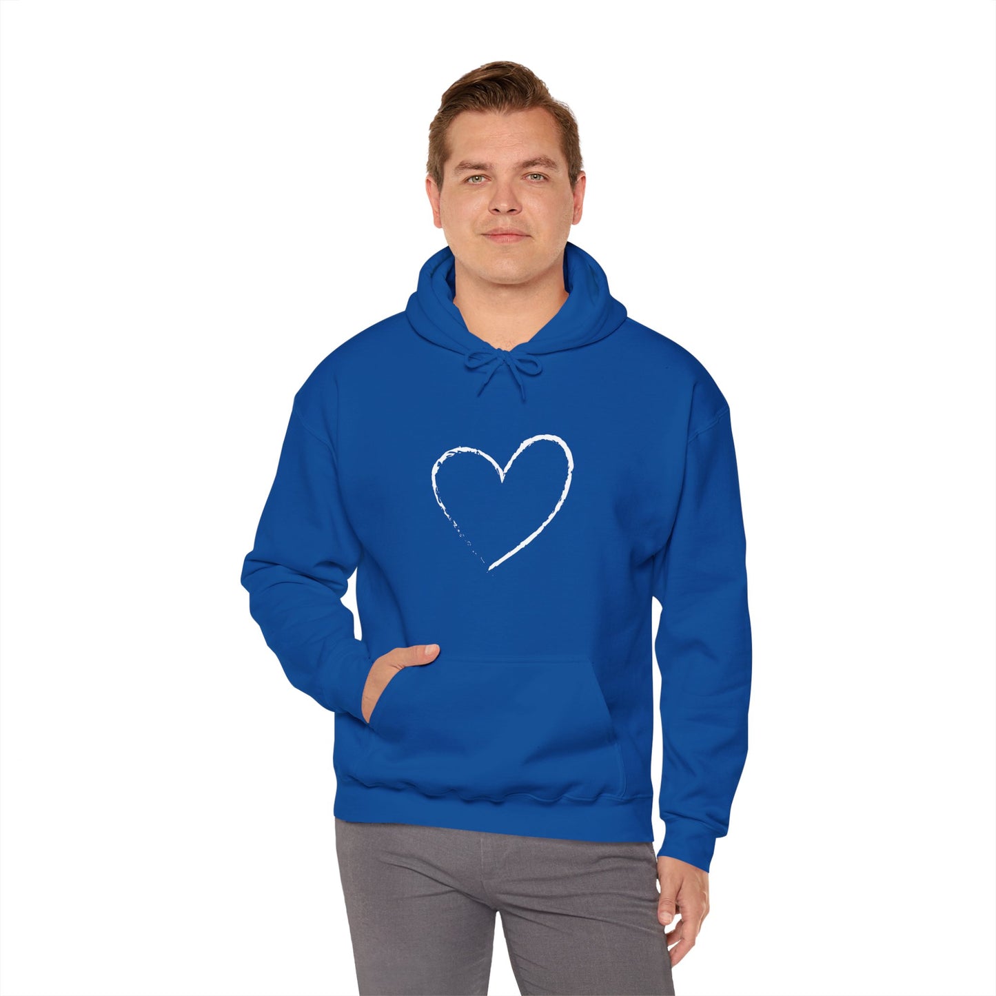 White Heart Unisex Hoodie - Ladies and Mens Hooded Sweatshirt