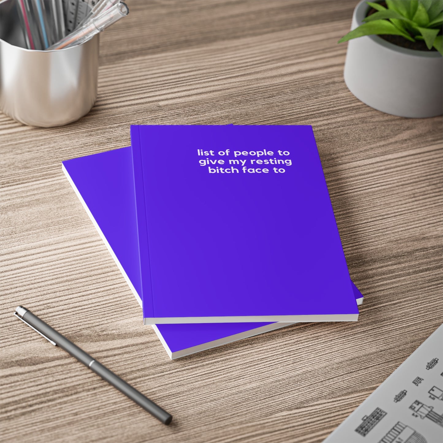 Resting Bitch Face- Naughty Pads - Blue A5 Soft Cover Journal
