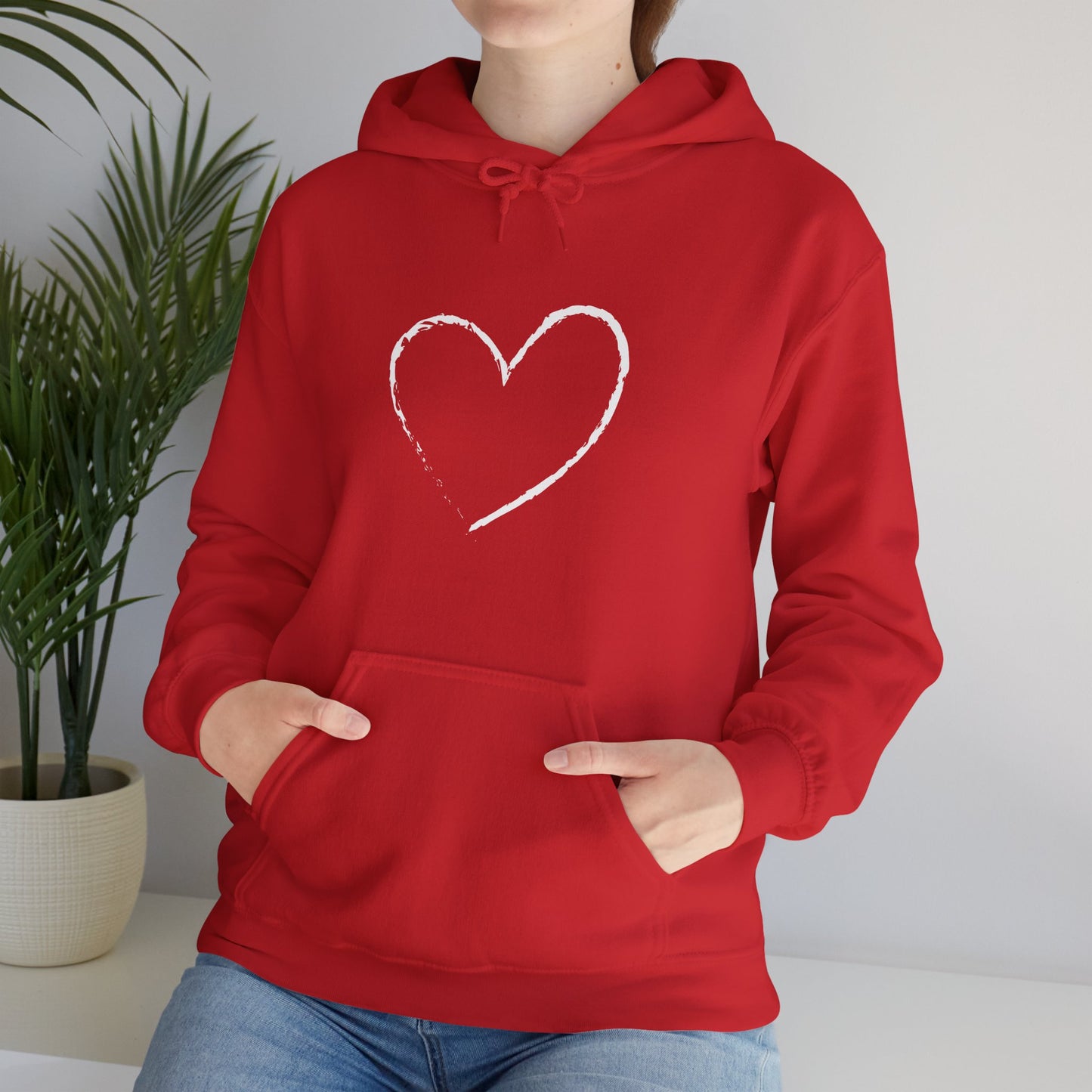 White Heart Unisex Hoodie - Ladies and Mens Hooded Sweatshirt
