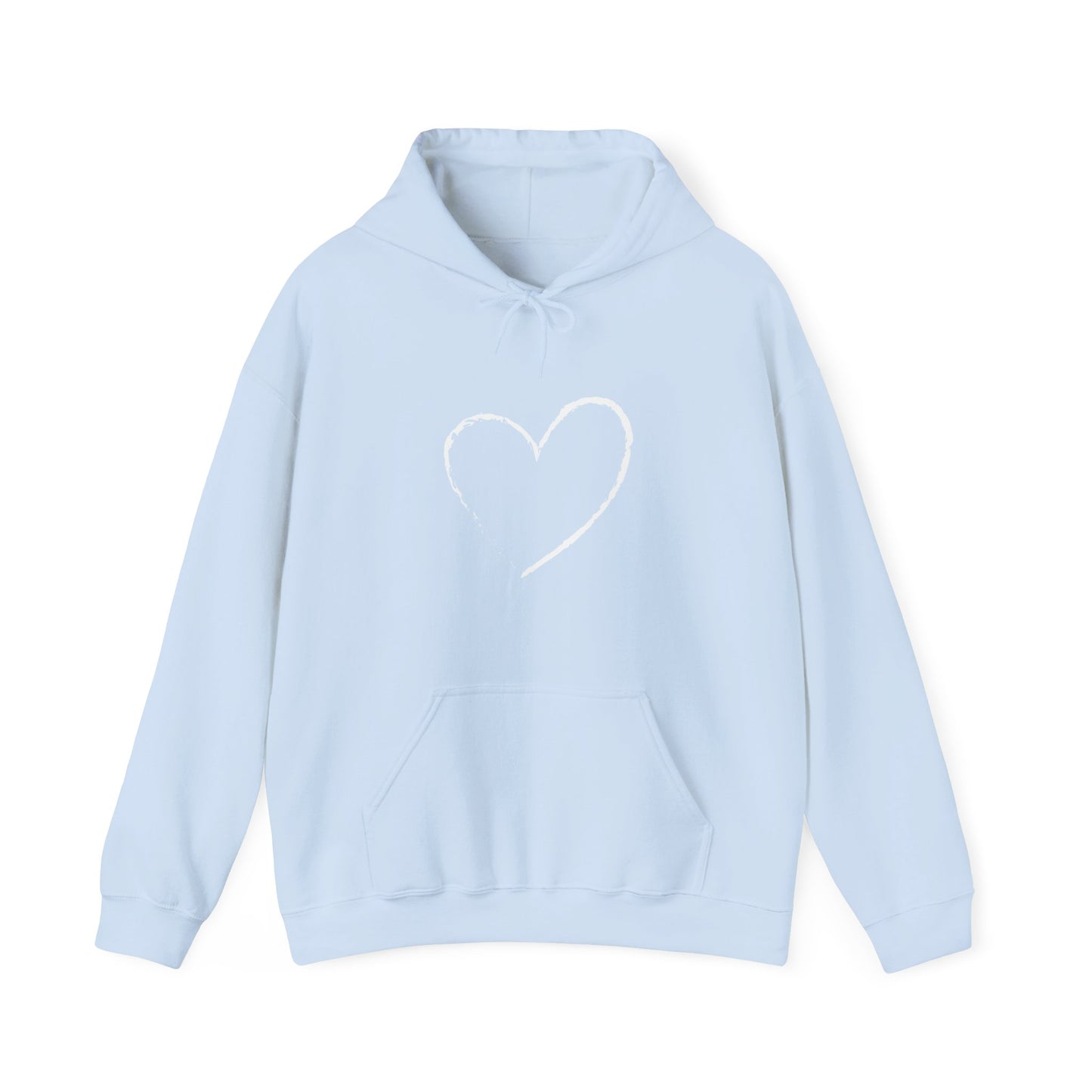 White Heart Unisex Hoodie - Ladies and Mens Hooded Sweatshirt