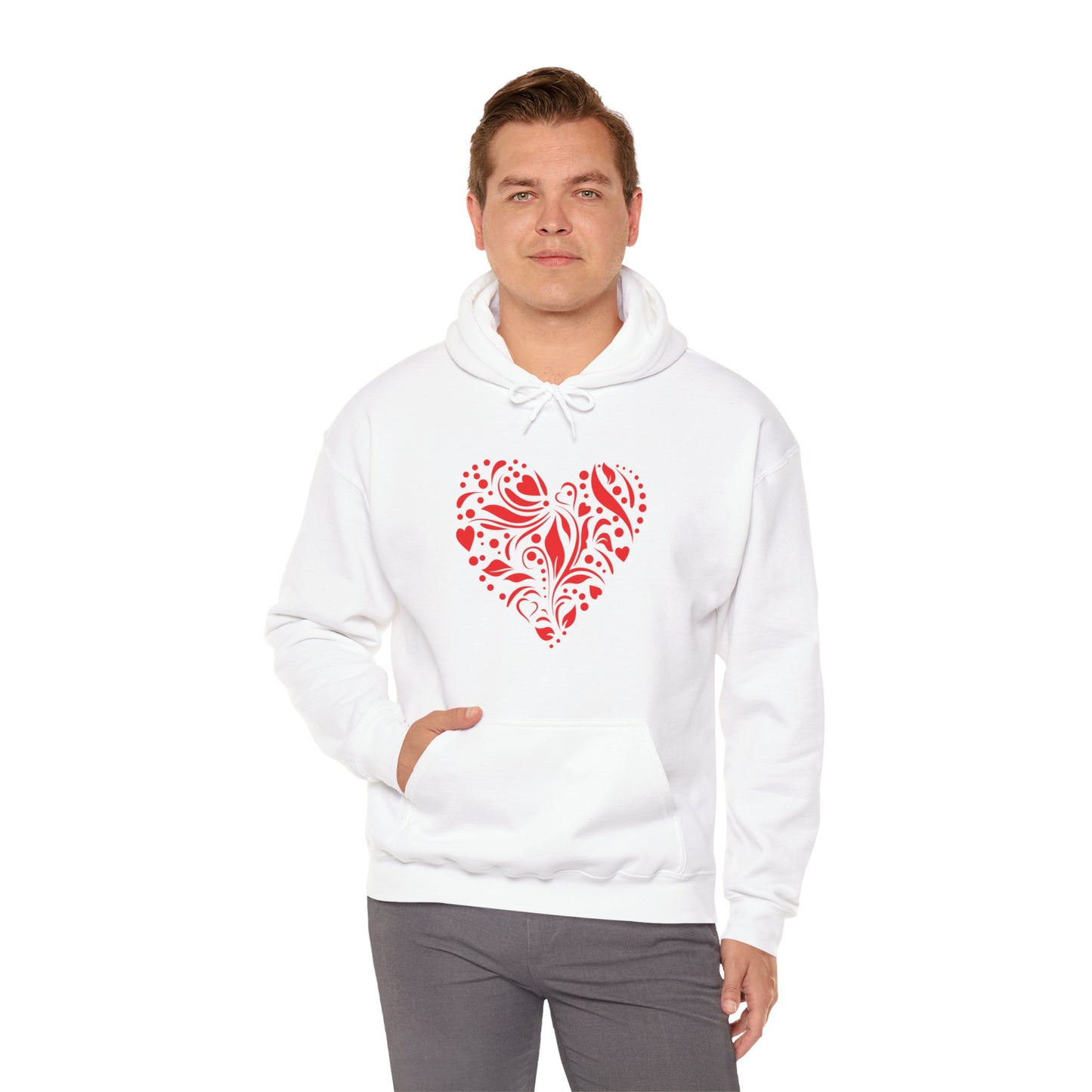Red Flower Hearts Hoodie - Trending Love Heart Fashion Sweatshirt