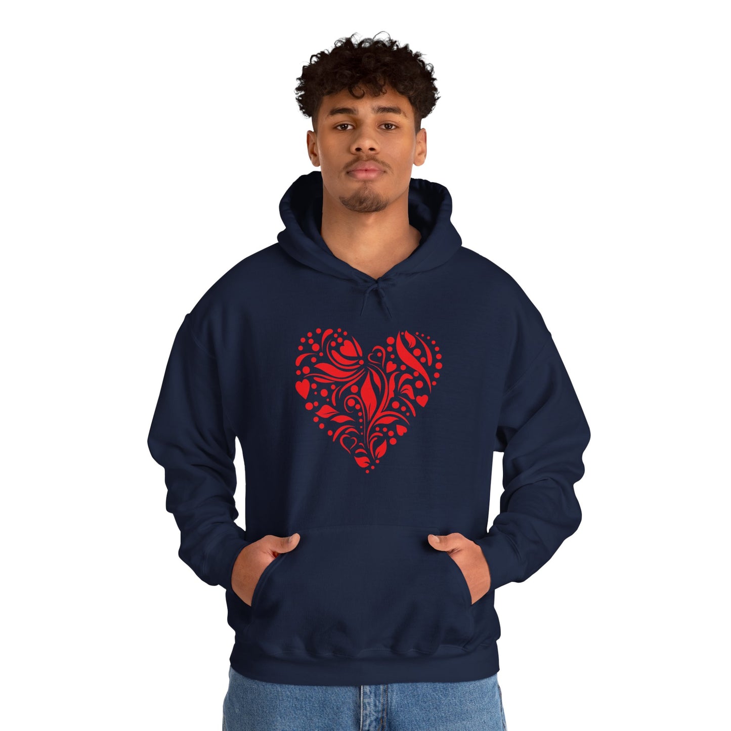 Red Flower Hearts Hoodie - Trending Love Heart Fashion Sweatshirt