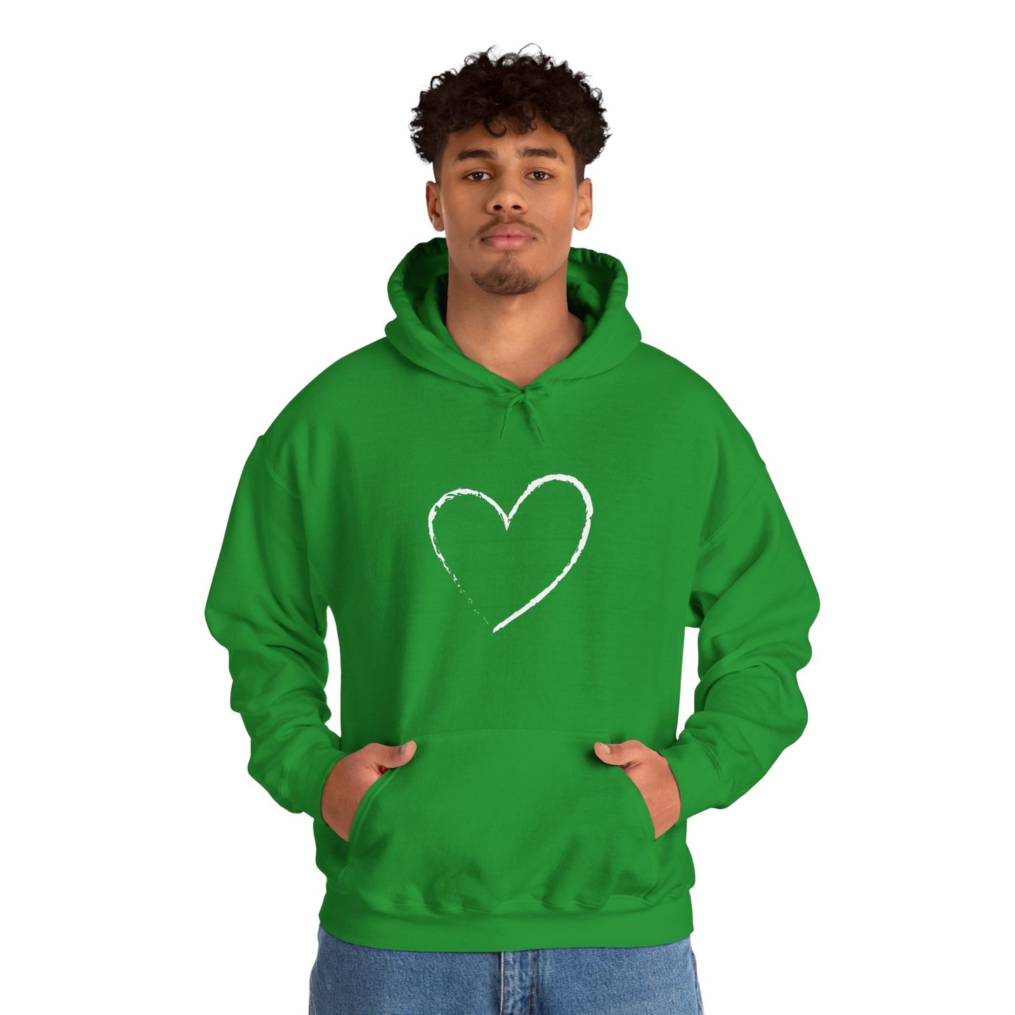 White Heart Unisex Hoodie - Ladies and Mens Hooded Sweatshirt