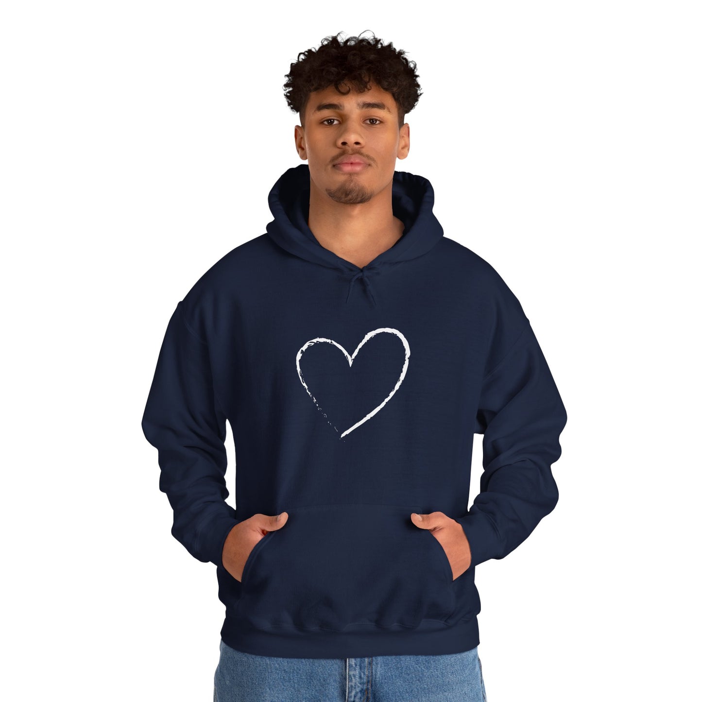 White Heart Unisex Hoodie - Ladies and Mens Hooded Sweatshirt