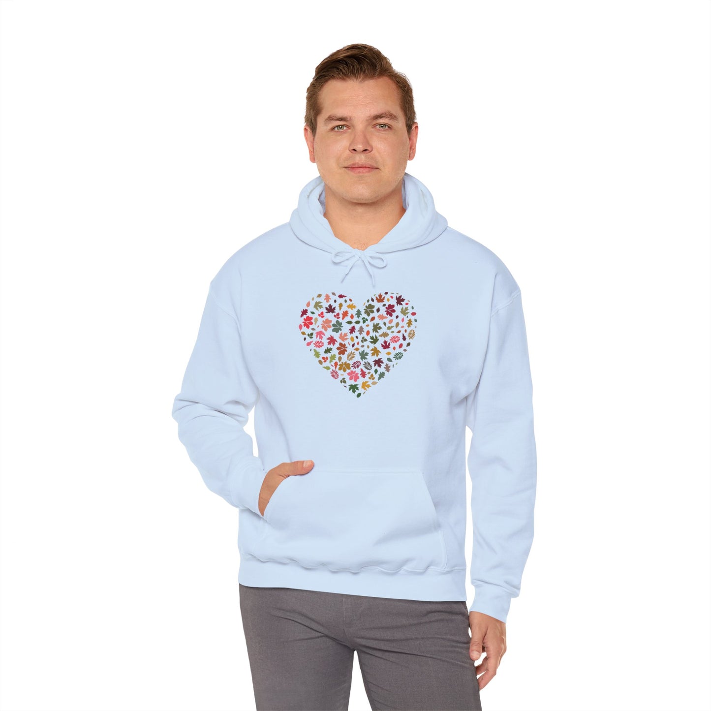 Pretty Leaf Print Hearts Hoodie