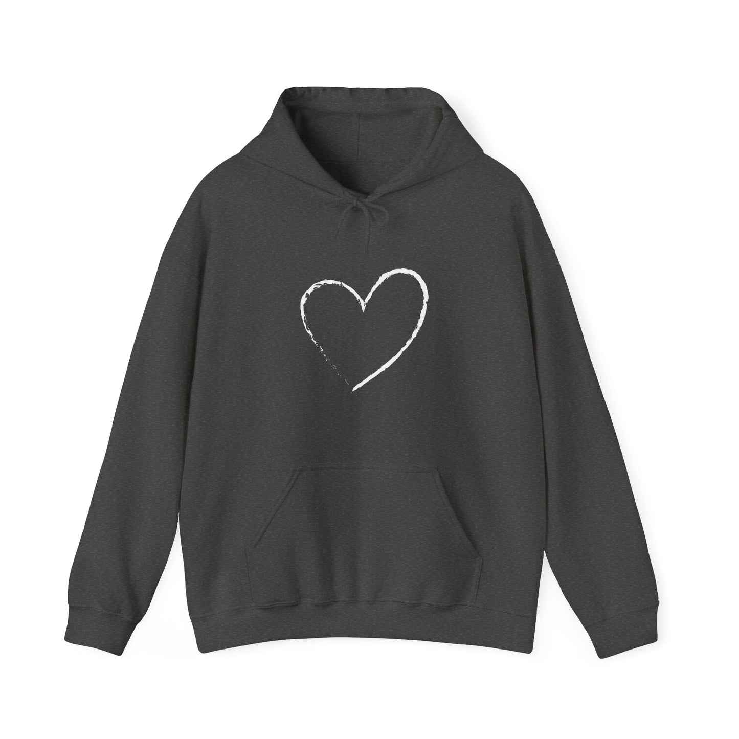 White Heart Unisex Hoodie - Ladies and Mens Hooded Sweatshirt