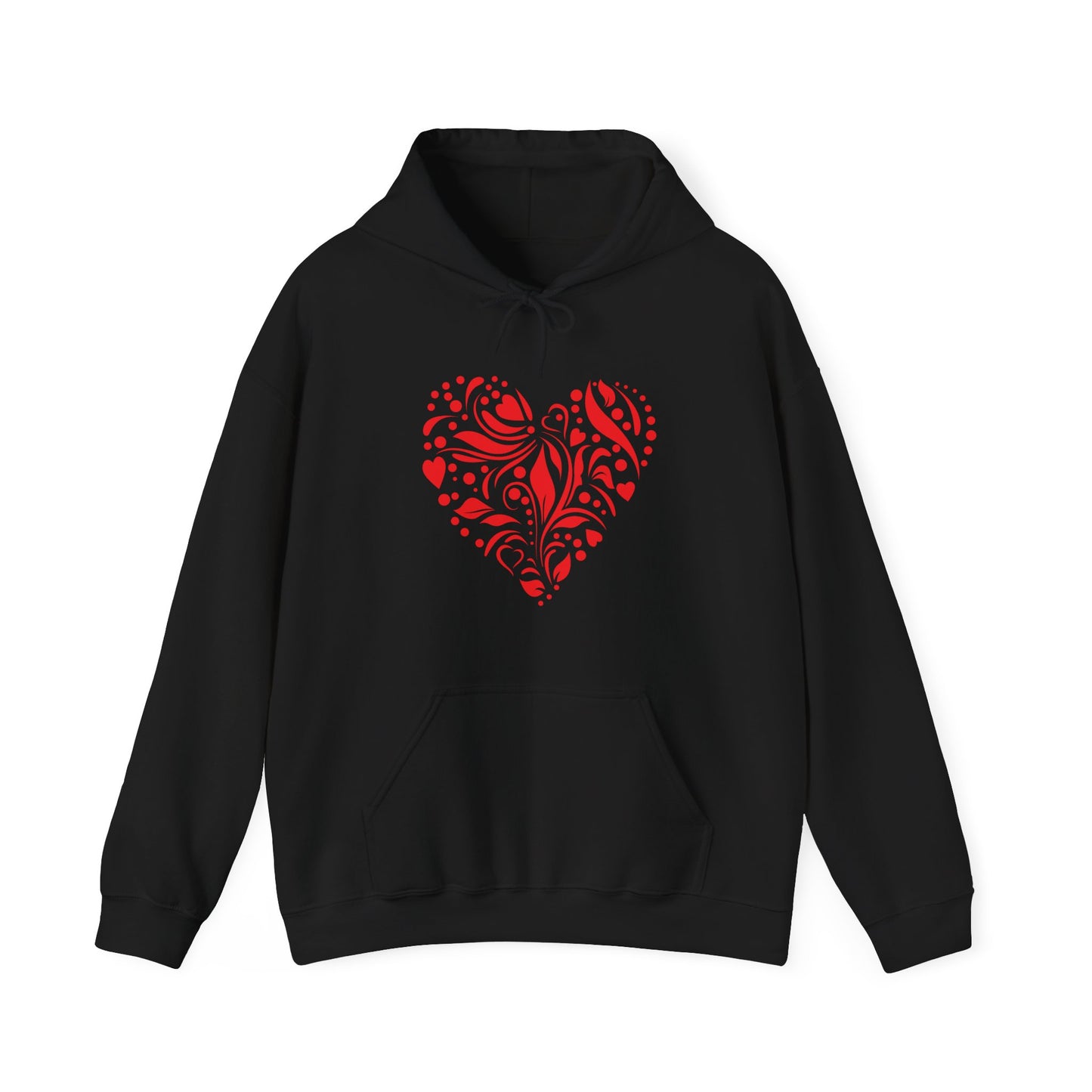 Red Flower Hearts Hoodie - Trending Love Heart Fashion Sweatshirt