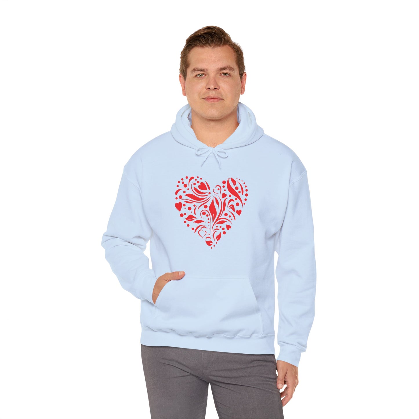 Red Flower Hearts Hoodie - Trending Love Heart Fashion Sweatshirt