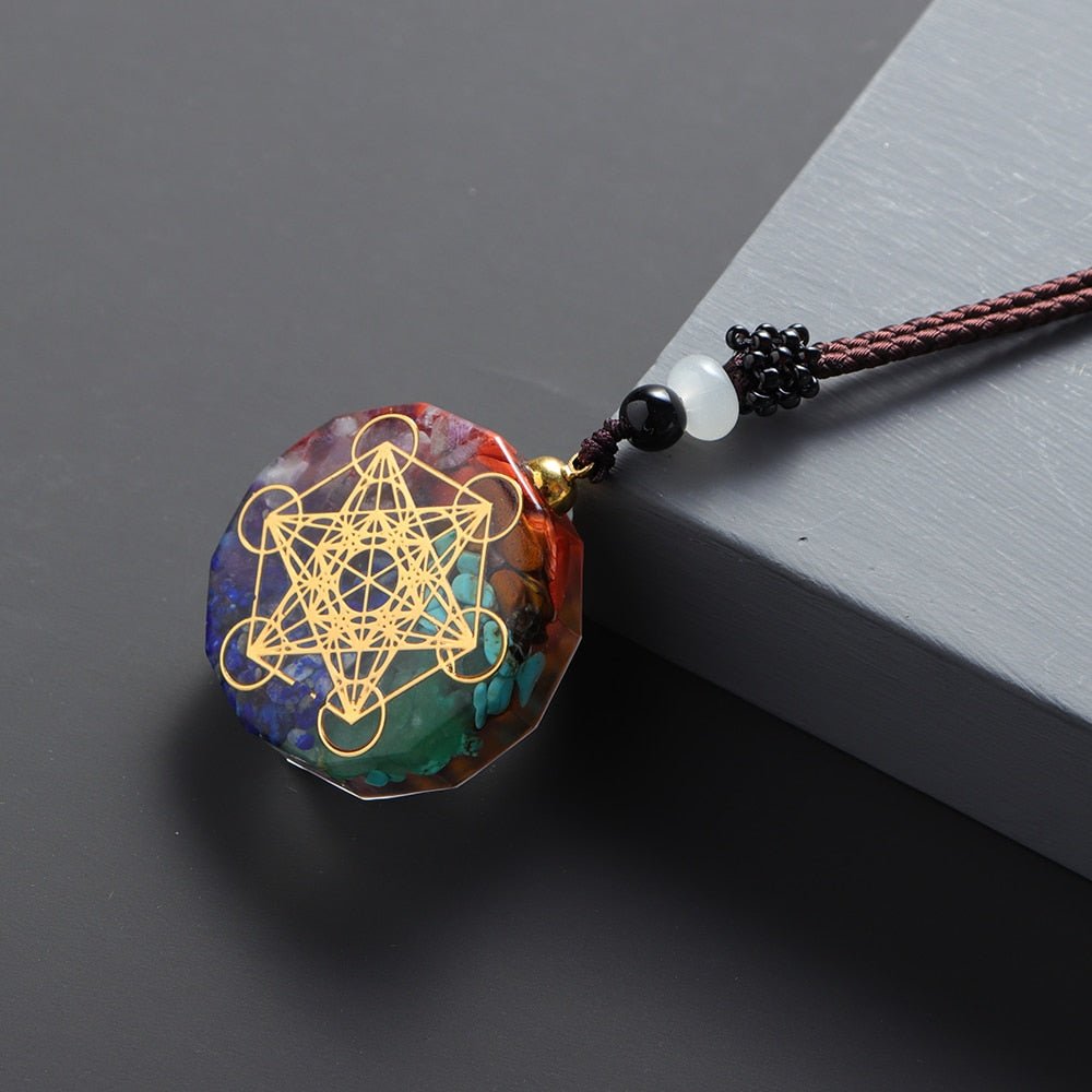 1pc Natural Colorful Gem Seven Chakras Ornaments Augen Energy Pendant Drops Glue Into Handmade Necklace - StarJam Gifts