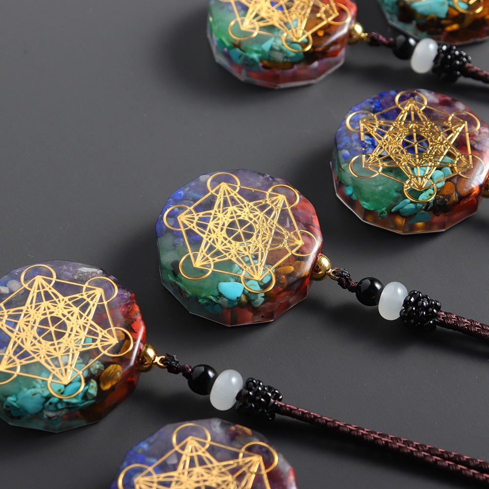 1pc Natural Colorful Gem Seven Chakras Ornaments Augen Energy Pendant Drops Glue Into Handmade Necklace - StarJam Gifts