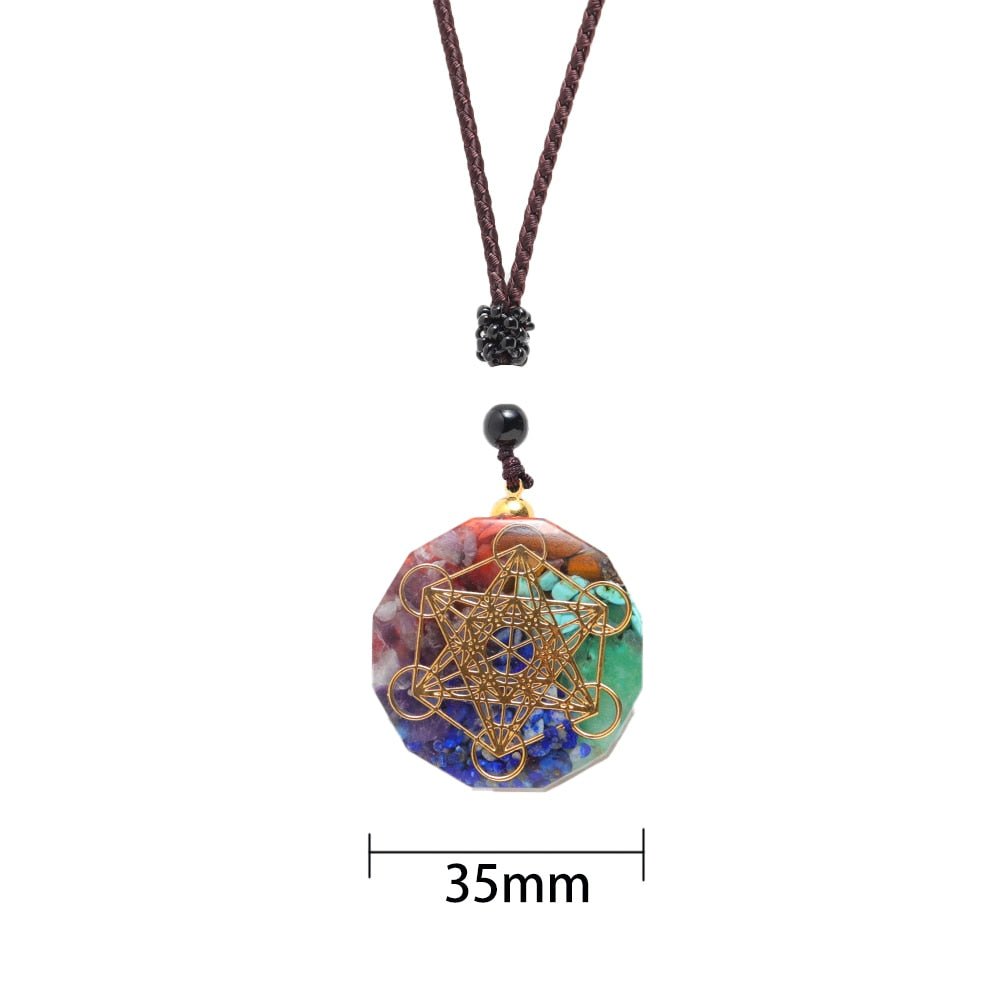 1pc Natural Colorful Gem Seven Chakras Ornaments Augen Energy Pendant Drops Glue Into Handmade Necklace - StarJam Gifts