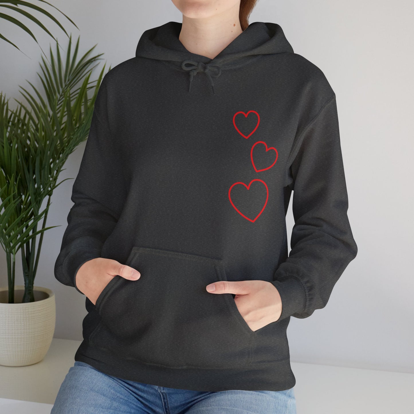 Red Hearts Hooded Sweatshirt