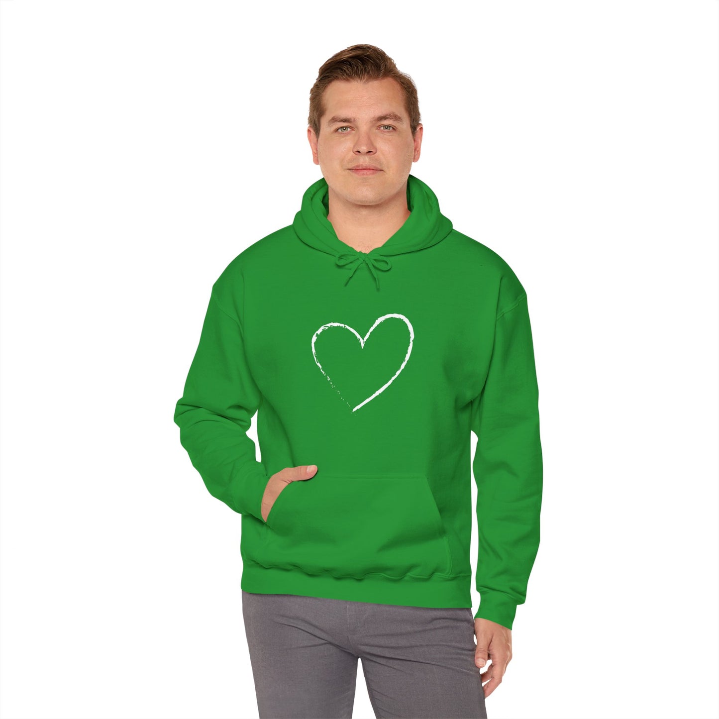 White Heart Unisex Hoodie - Ladies and Mens Hooded Sweatshirt