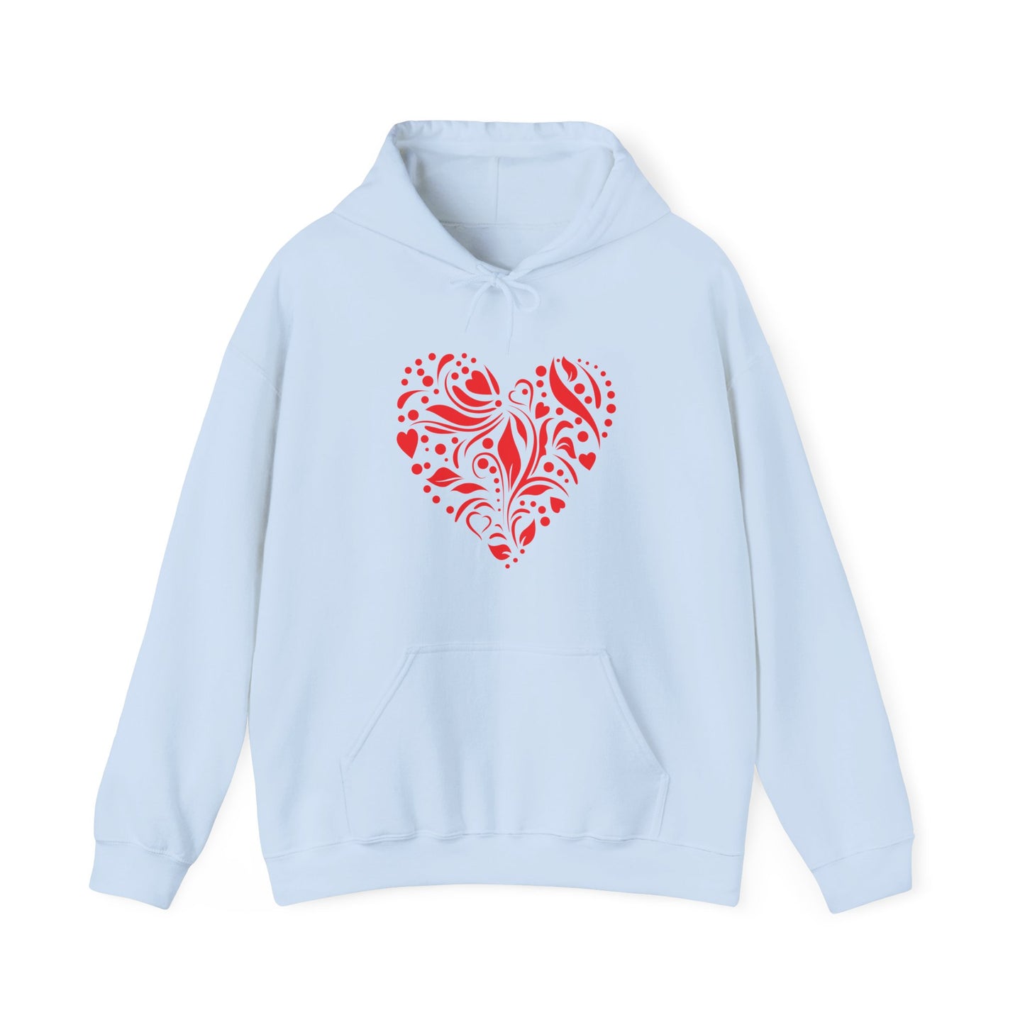 Red Flower Hearts Hoodie - Trending Love Heart Fashion Sweatshirt