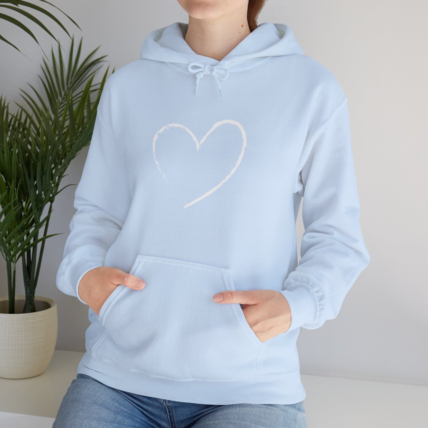 White Heart Unisex Hoodie - Ladies and Mens Hooded Sweatshirt