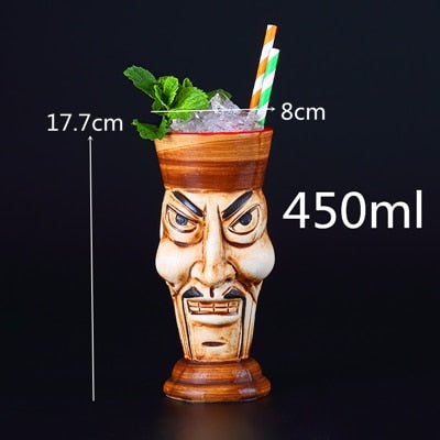 450ml Ceramic Tiki Mug Creative Porcelain Beer Wine Mug Cup Bar Tool - StarJam Gifts