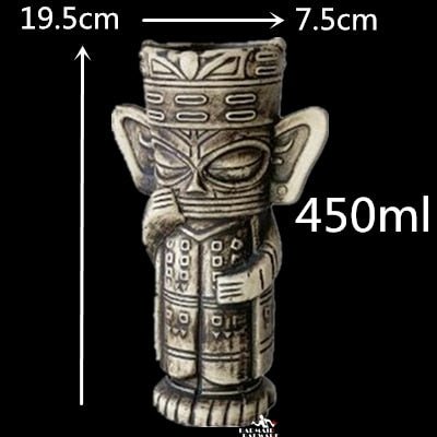 450ml Ceramic Tiki Mug Creative Porcelain Beer Wine Mug Cup Bar Tool - StarJam Gifts