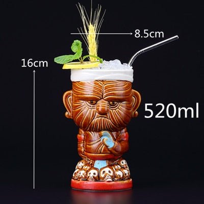 450ml Ceramic Tiki Mug Creative Porcelain Beer Wine Mug Cup Bar Tool - StarJam Gifts