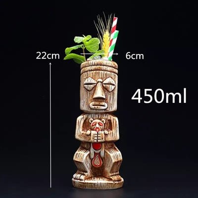 450ml Ceramic Tiki Mug Creative Porcelain Beer Wine Mug Cup Bar Tool - StarJam Gifts