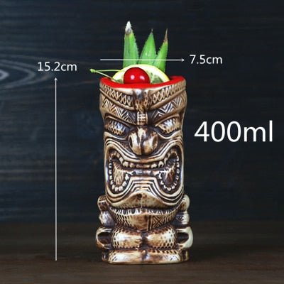 450ml Ceramic Tiki Mug Creative Porcelain Beer Wine Mug Cup Bar Tool - StarJam Gifts