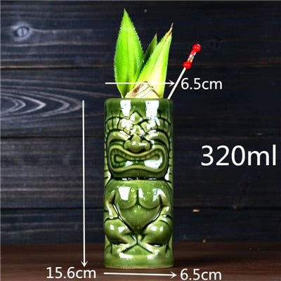 450ml Ceramic Tiki Mug Creative Porcelain Beer Wine Mug Cup Bar Tool - StarJam Gifts
