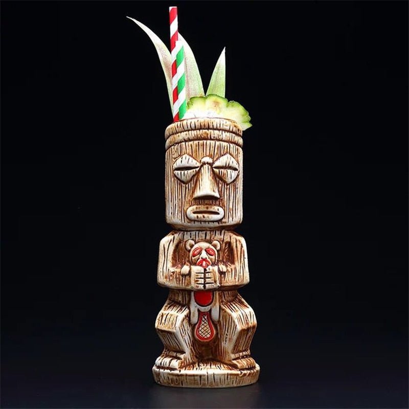 450ml Ceramic Tiki Mug Creative Porcelain Beer Wine Mug Cup Bar Tool - StarJam Gifts