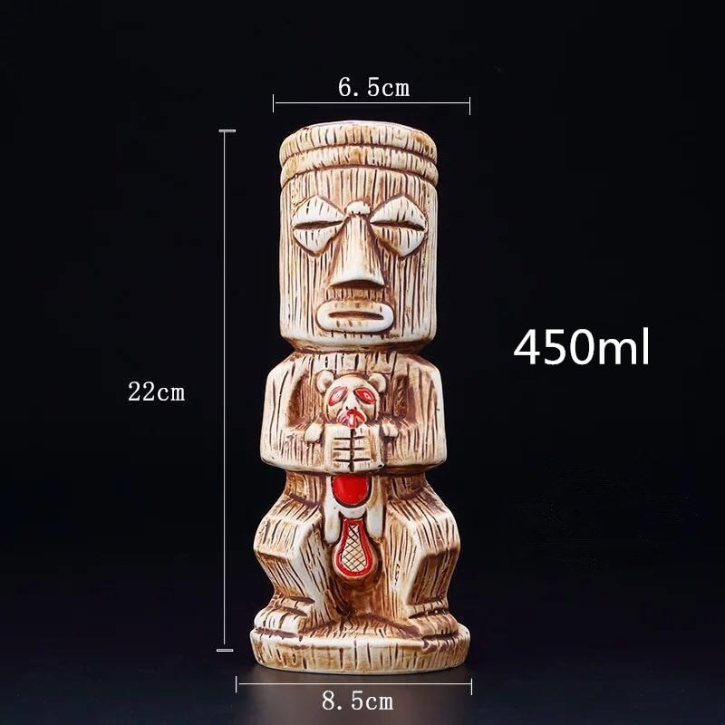 450ml Ceramic Tiki Mug Creative Porcelain Beer Wine Mug Cup Bar Tool - StarJam Gifts