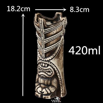 450ml Ceramic Tiki Mug Creative Porcelain Beer Wine Mug Cup Bar Tool - StarJam Gifts