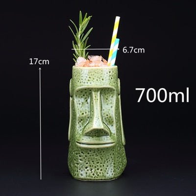 450ml Ceramic Tiki Mug Creative Porcelain Beer Wine Mug Cup Bar Tool - StarJam Gifts