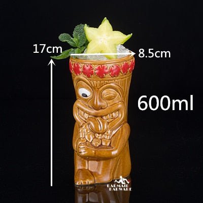 450ml Ceramic Tiki Mug Creative Porcelain Beer Wine Mug Cup Bar Tool - StarJam Gifts
