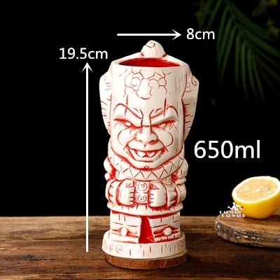 450ml Ceramic Tiki Mug Creative Porcelain Beer Wine Mug Cup Bar Tool - StarJam Gifts