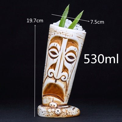450ml Ceramic Tiki Mug Creative Porcelain Beer Wine Mug Cup Bar Tool - StarJam Gifts