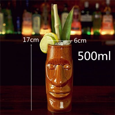 450ml Ceramic Tiki Mug Creative Porcelain Beer Wine Mug Cup Bar Tool - StarJam Gifts
