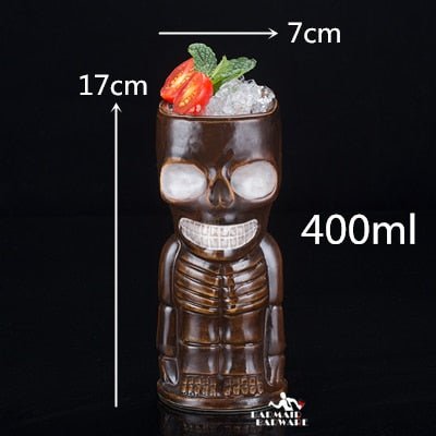 450ml Ceramic Tiki Mug Creative Porcelain Beer Wine Mug Cup Bar Tool - StarJam Gifts