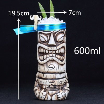 450ml Ceramic Tiki Mug Creative Porcelain Beer Wine Mug Cup Bar Tool - StarJam Gifts