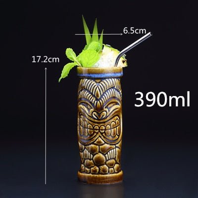 450ml Ceramic Tiki Mug Creative Porcelain Beer Wine Mug Cup Bar Tool - StarJam Gifts