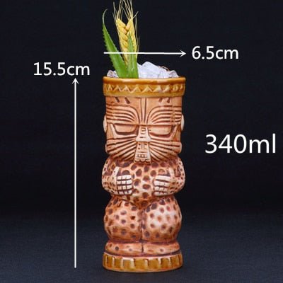 450ml Ceramic Tiki Mug Creative Porcelain Beer Wine Mug Cup Bar Tool - StarJam Gifts