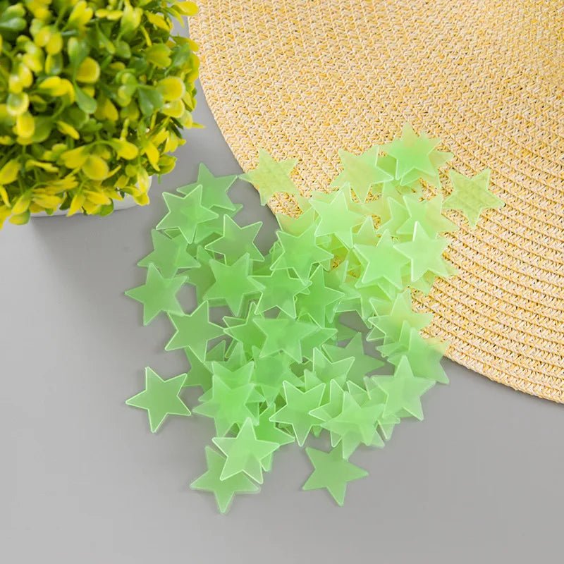 50pcs 3d Stars Glow In The Dark Wall Stickers Luminous Fluorescent Wall Stickers For Kids Baby Room Bedroom Ceiling Home Decor - StarJam