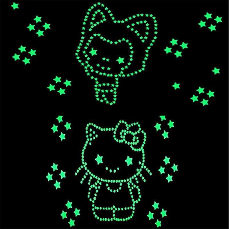 50pcs 3d Stars Glow In The Dark Wall Stickers Luminous Fluorescent Wall Stickers For Kids Baby Room Bedroom Ceiling Home Decor - StarJam