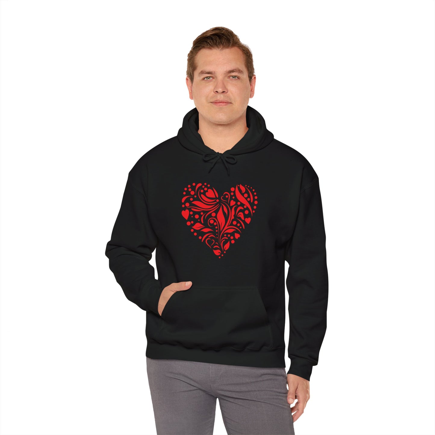 Red Flower Hearts Hoodie - Trending Love Heart Fashion Sweatshirt