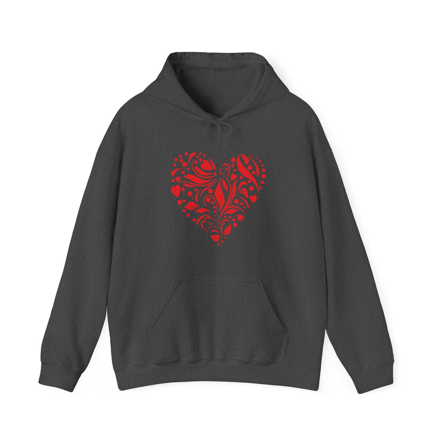 Red Flower Hearts Hoodie - Trending Love Heart Fashion Sweatshirt