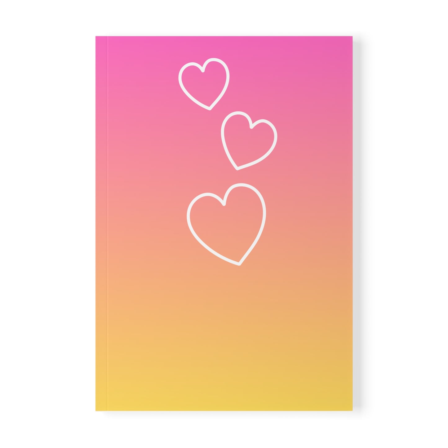 StarJam 'White Hearts' - Softcover Notebook, A5, Pink/ Peach