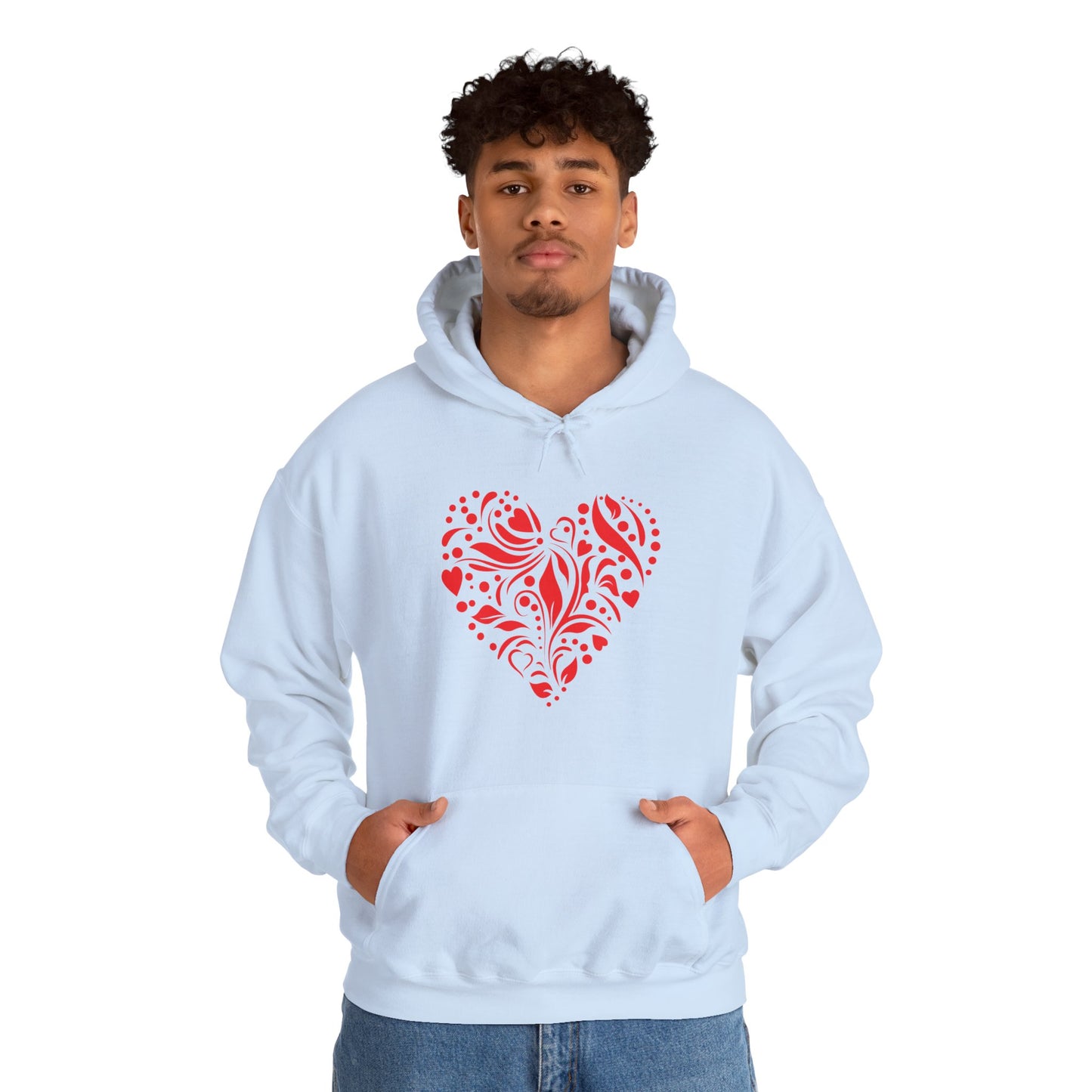 Red Flower Hearts Hoodie - Trending Love Heart Fashion Sweatshirt