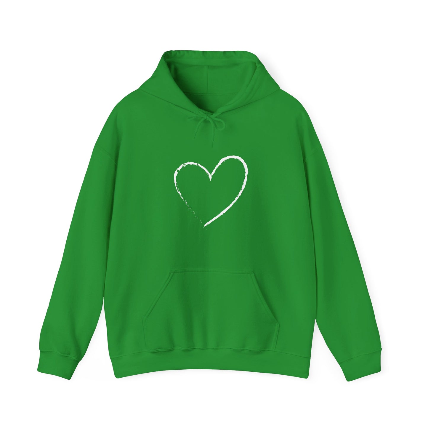White Heart Unisex Hoodie - Ladies and Mens Hooded Sweatshirt