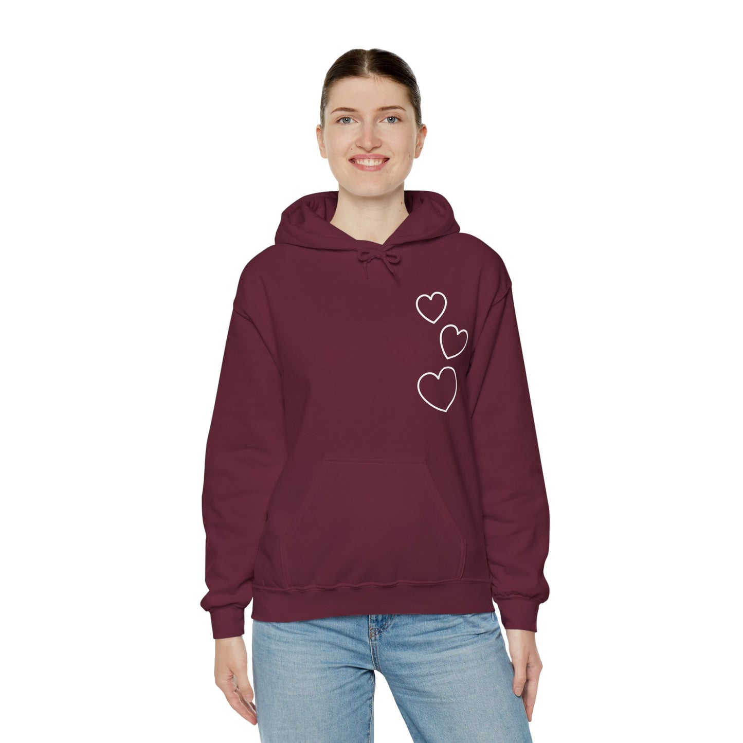 White Hearts Hoodie
