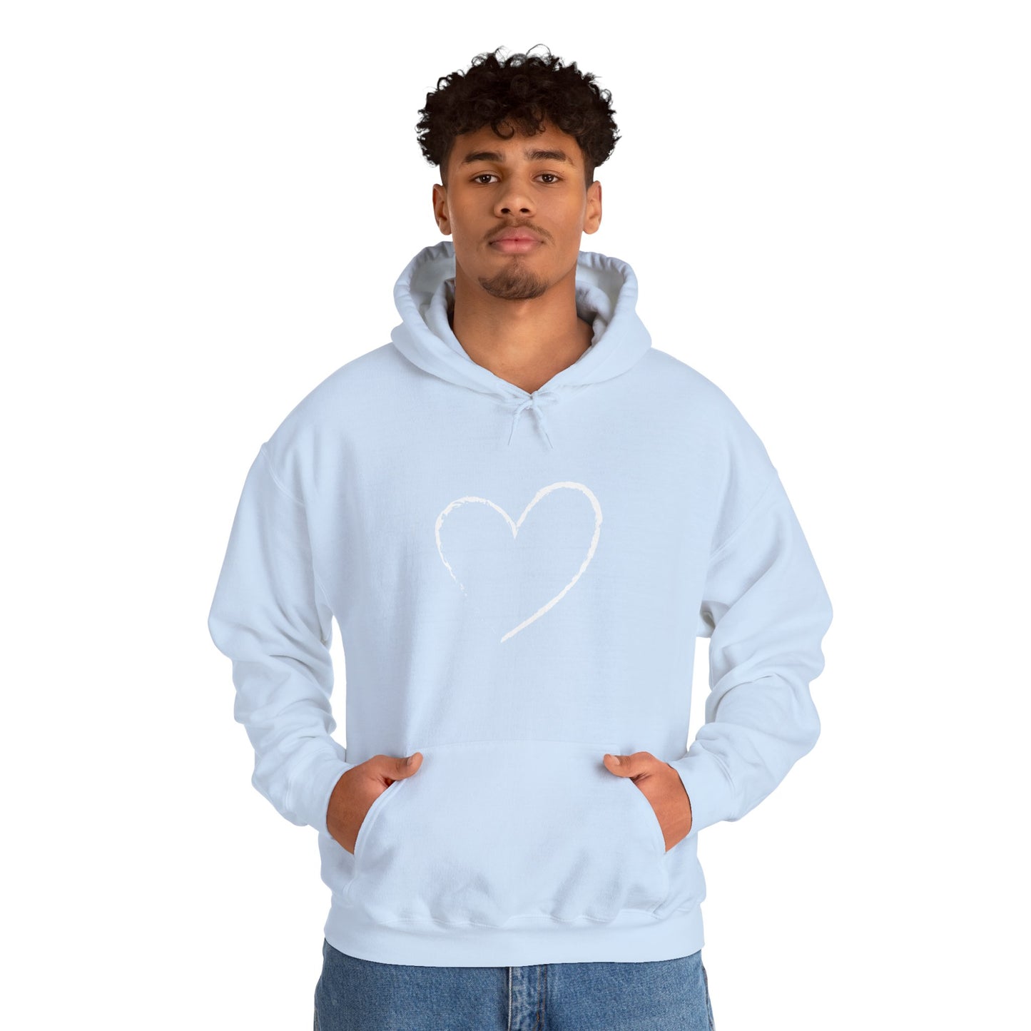 White Heart Unisex Hoodie - Ladies and Mens Hooded Sweatshirt