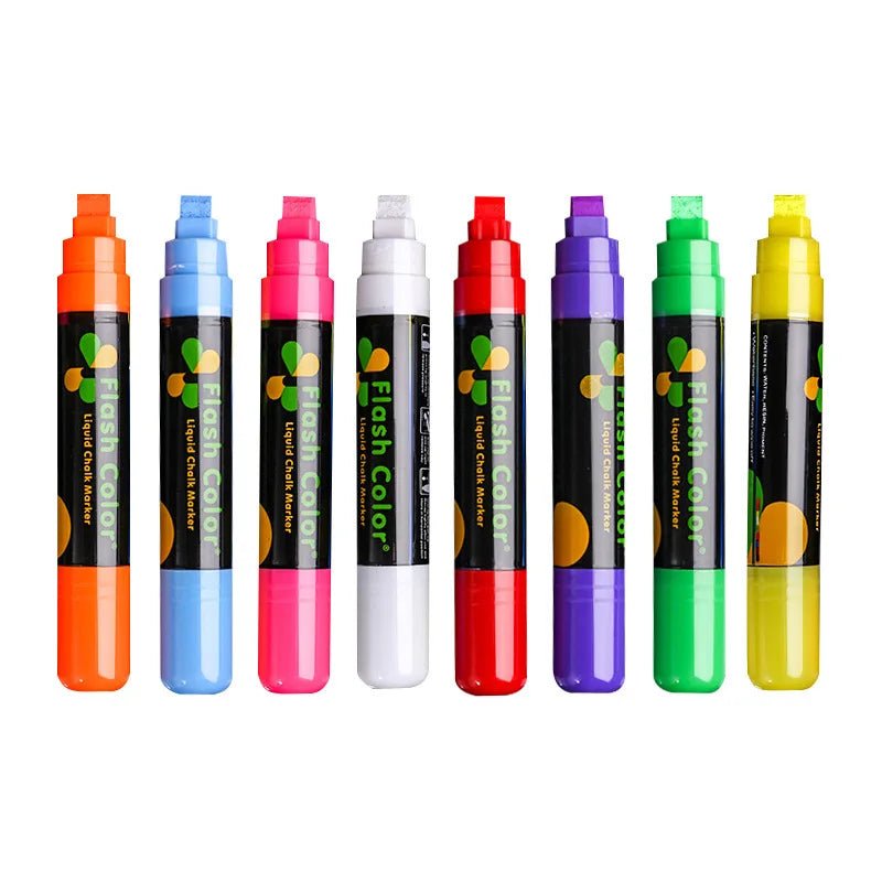 8 Colors Liquid Chalk Markers Pens Washable Wet Erase Neon Chalk Markers For Blackboard Chalkboard Signs Glass Window Kids Art - StarJam